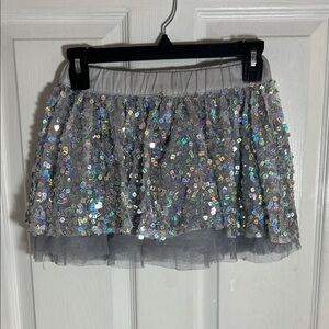 Justice Gray Mini Skier with Silver Sequins. Size 7
